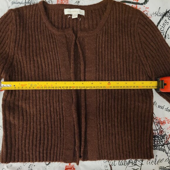 Monteau Los Angeles Deep Brown Ribbed Cardigan - Picture 7 of 10